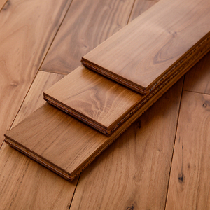 Raw Hardwood Flooring Teak Color Interior Engineering Decoration Flooring Decoration Solid Wood Flooring