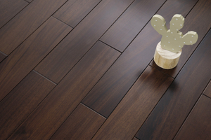 Walnut Color Indoor Wear Resistant Moisture-proof Solid Wood Flooring 100% OKAN Solid Wood