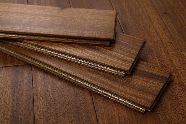 Indoor Wooden Floor OKAN Water Proof UV Coating High Quality Dark Hardwood Floor