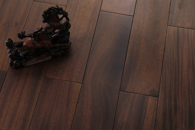 Dark Solid Wood Floor American Retro Style All Solid Wood Glossy Bedroom Living Room Indoor Hardwood Floor