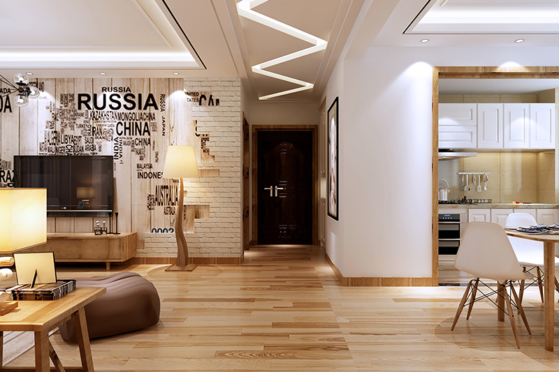 Worker sanding a wood floor with a floor sander, preparing the surface for refinishing to restore its smooth, polished appearance