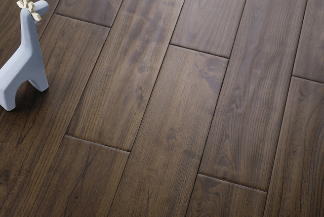 Interior Design Warm Home Walnut Color Solid Wood Flooring