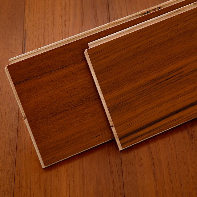 Teak Veneer Multi-Layer Solid Wood Flooring 1210mm Length Engineered Wood Flooring