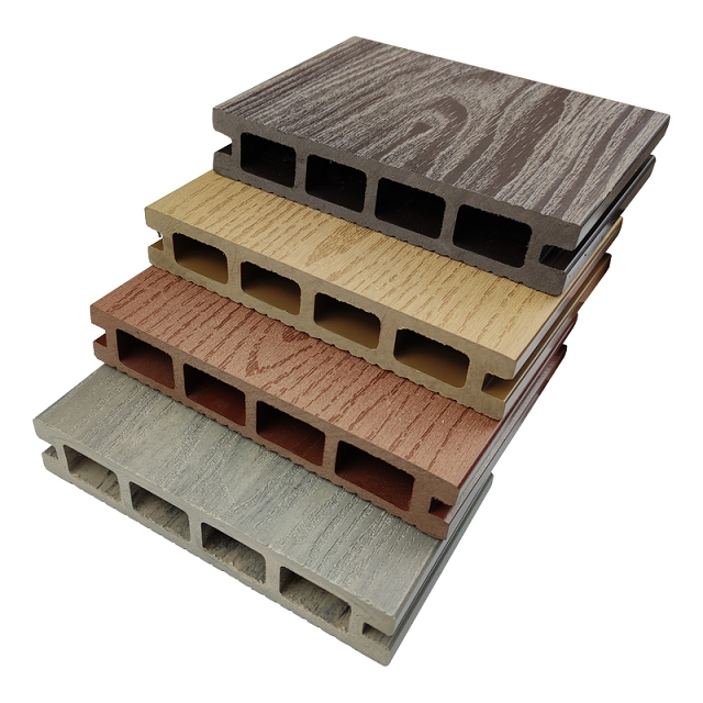 Outdoor Grey Modern 4 Square Hole WPC Flooring