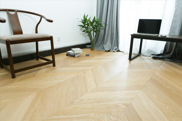 Office Fishbones Natural Engineered Wood Flooring