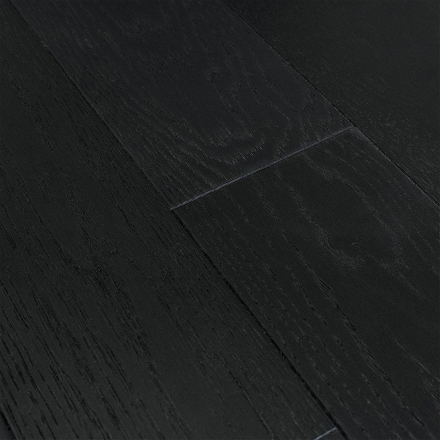 Black European Oak Engineered Wood Flooring Indoor Living Room Click Brushed Veneer