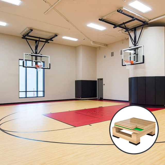 Basketball Court Sports Flooring Maple Solid Wood T&G Indoor Sports Venue Use Shock Absorption Wood Sports Flooring