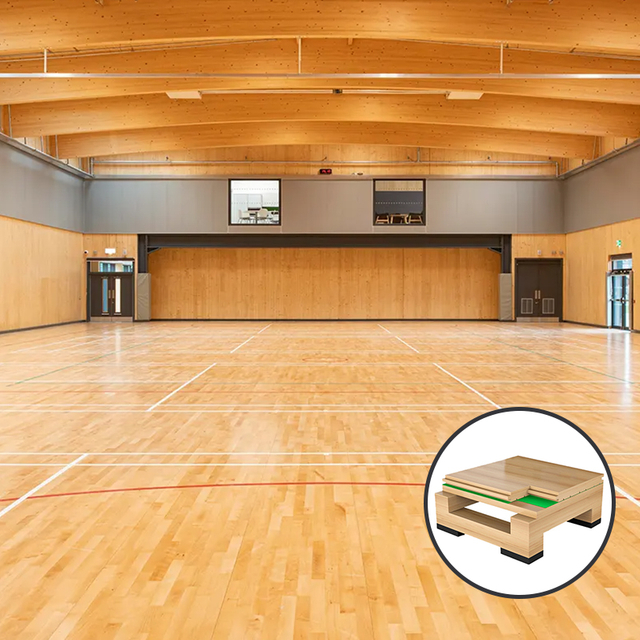 Basketball Court Sports Flooring Maple Solid Wood T&G Indoor Sports Venue Use Shock Absorption Wood Sports Flooring