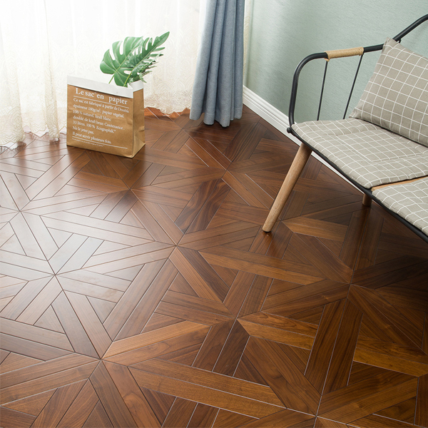 Classical Style Walnut Art Parquet Flooring Level E0 15mm Engineered Wood Indoor Use Modern Living Room Smooth Finish Ash