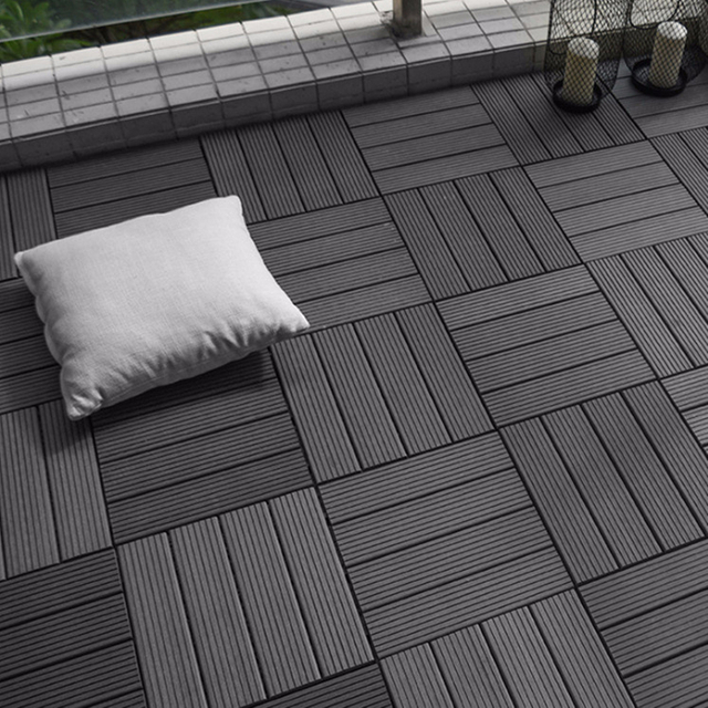 Outdoor Wpc Decking Tiles Diy Installation Balcony Garden Bathroom Faux Wood Decking Tiles
